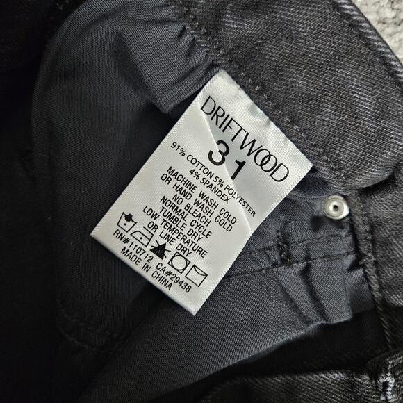 Driftwood Martha Jeans Women's 31 Black Wide Leg High Rise Denim Boho Chic - Picture 4 of 9